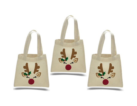 Christmas Party Favor Bags - Set of Three Reindeer Bags