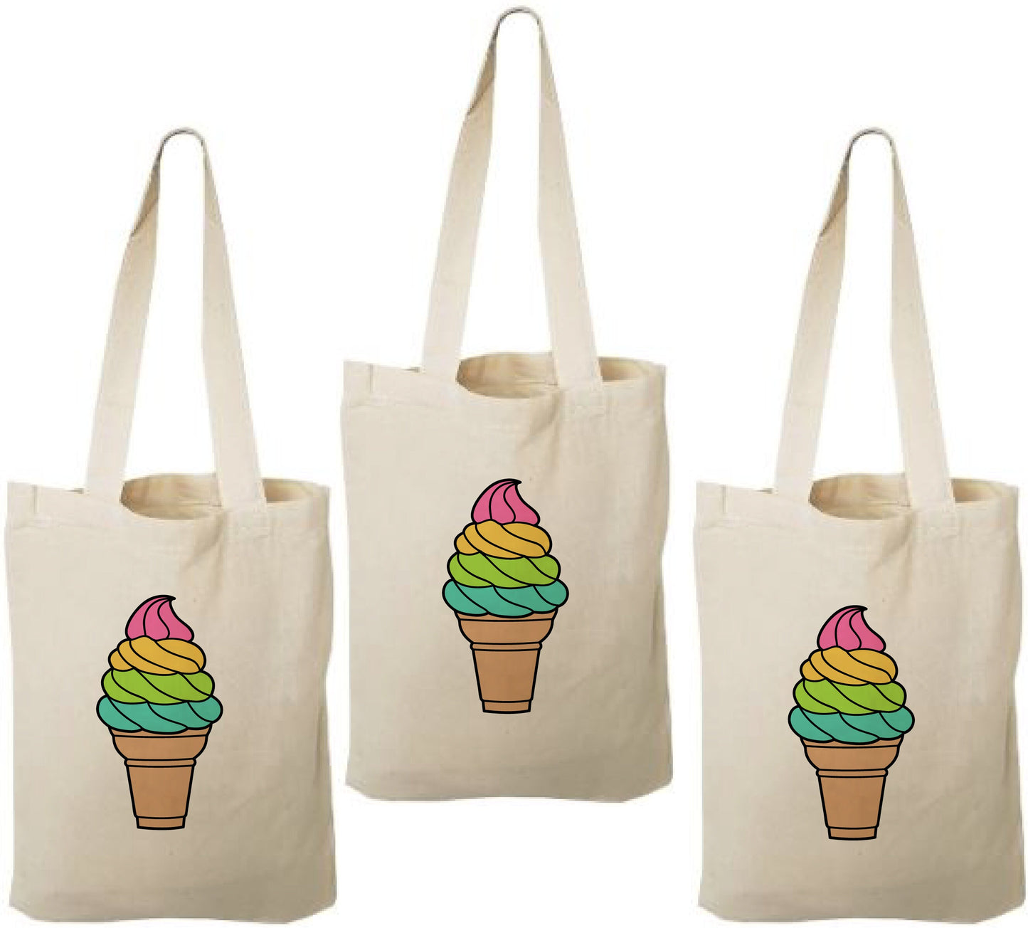 Ice Cream Party Favor Bags - Set of Three Bags