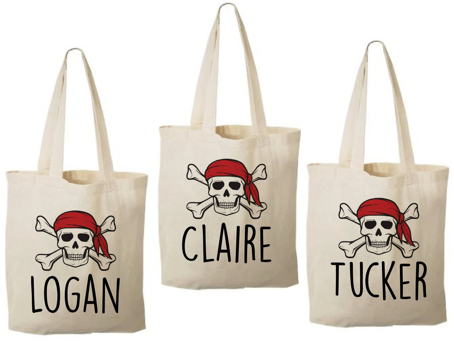 Custom Pirate Party Favor Bags - Perfect for Pirate Themed Parties and Events! - Featuring Party Guest Names