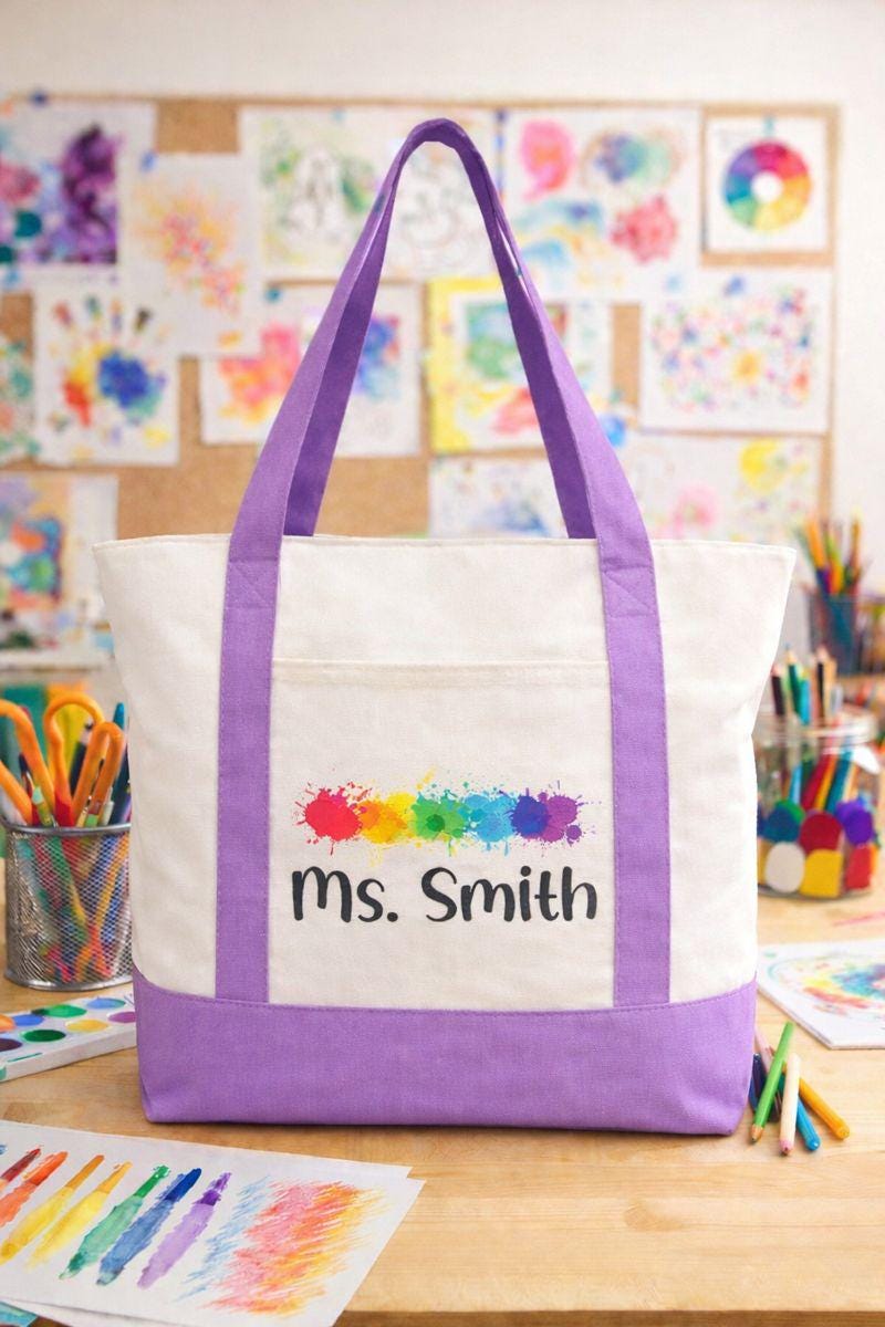 Custom Art Teacher Tote Bag