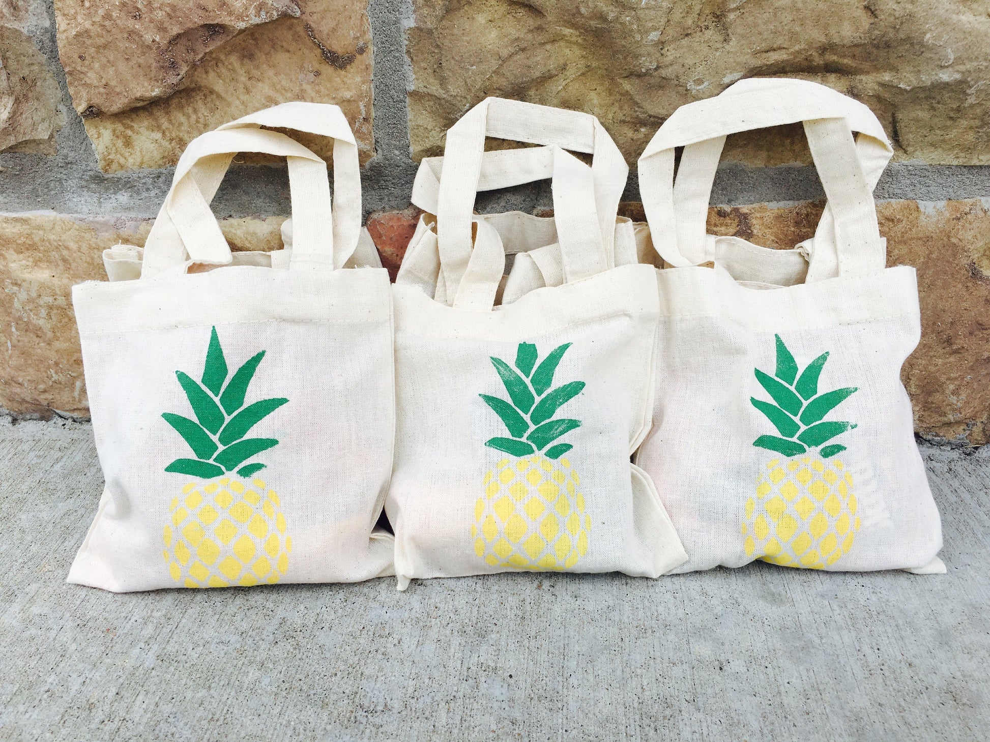 Pineapple Party Favor Bags - Set of Three Bags