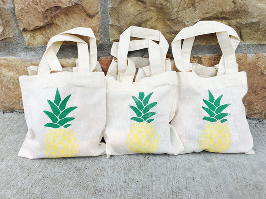 Pineapple Party Favor Bags - Set of Three Bags