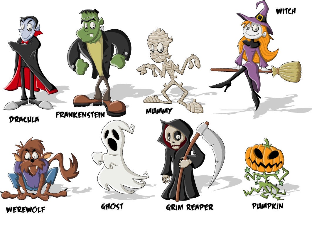 6 Custom Halloween Party Favor Bags, Personalized Treat Bags