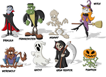 6 Custom Halloween Party Favor Bags, Personalized Treat Bags