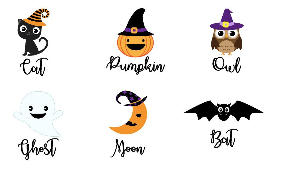 Personalized Halloween Favor Bags - Set of Six Cotton Canvas Treat Bags