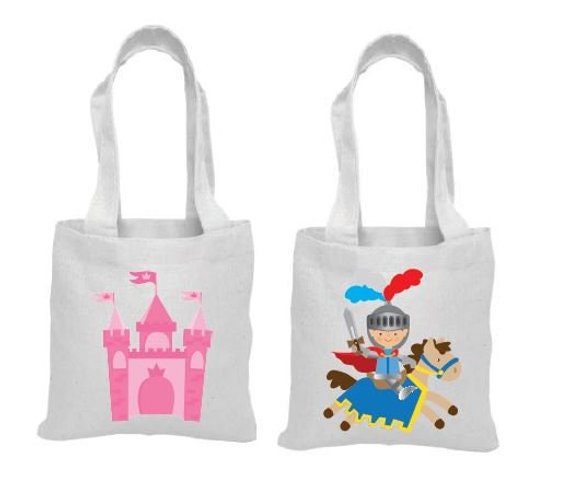 Princess Castle and Knight Party Favor Bags - Set of Two Bags