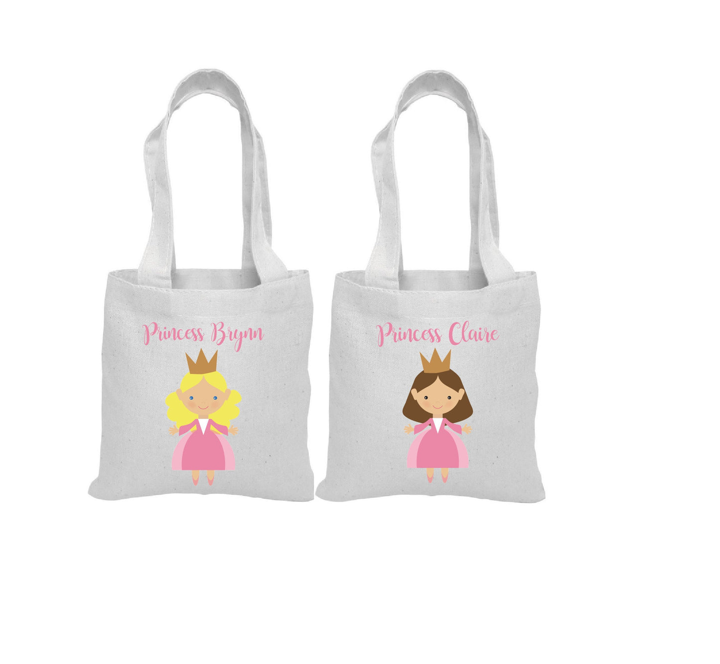 Princess Party Favor Bags, 100% Cotton Treat Bags