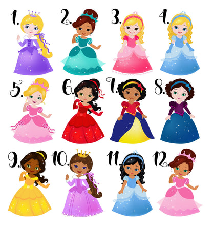 Personalized Princess Favor Bag, Cotton Canvas Party Treat Bags