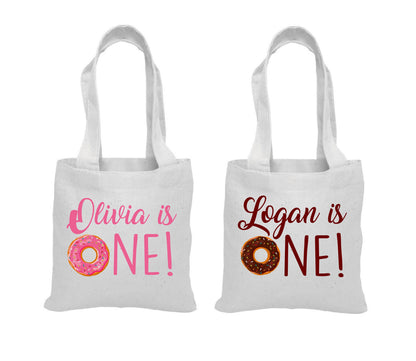 Personalized First Birthday Donut Party Favor Bags - Sold Individually
