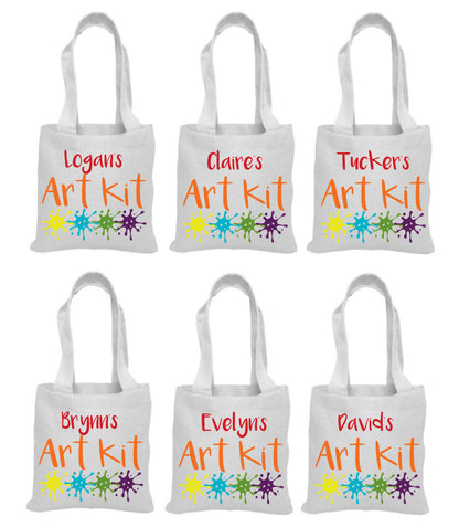 Personalized Art Party Favor Bags, Canvas Tote