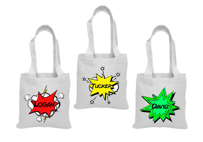 Comic Book Super Hero Party Favor Bags - Set of Three Bags