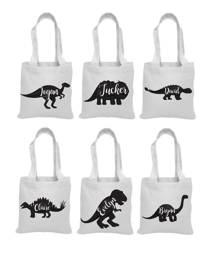 Personalized Dinosaur Party Favor Bags - Set of Six Bags