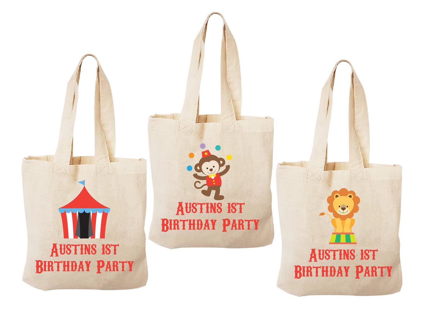 Personalized Circus Favor Bags – Cotton Party Goodie Bags