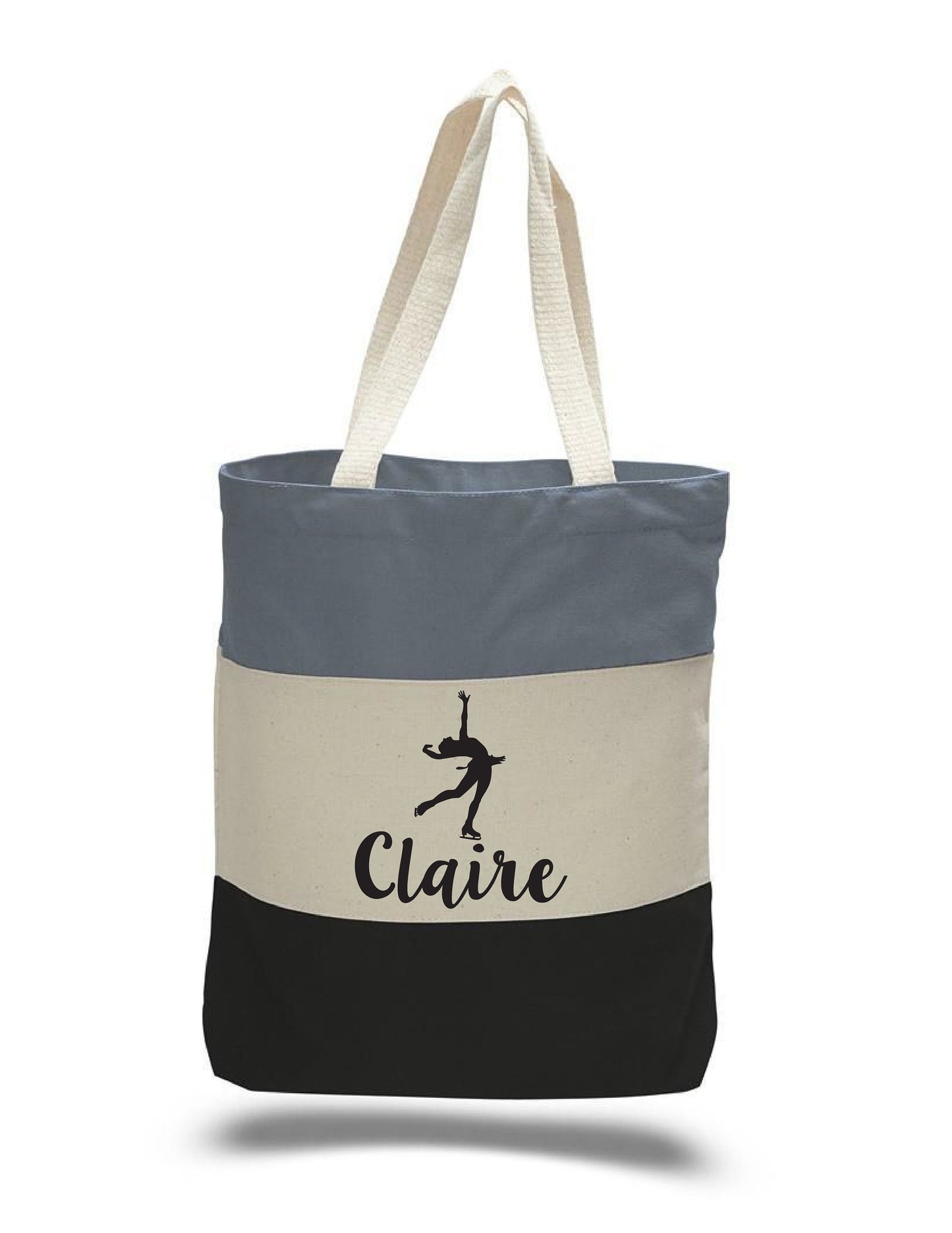 Ice Skater Gift - Personalized Ice Skating Tote Bag