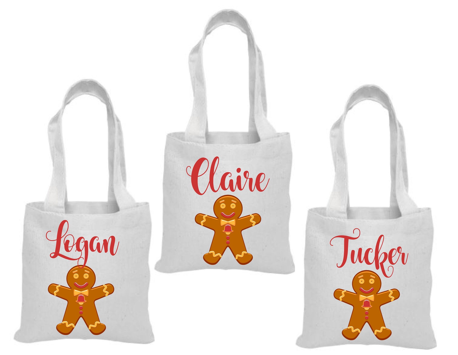 Custom Christmas Party Favor Bags - Set of Three Bags
