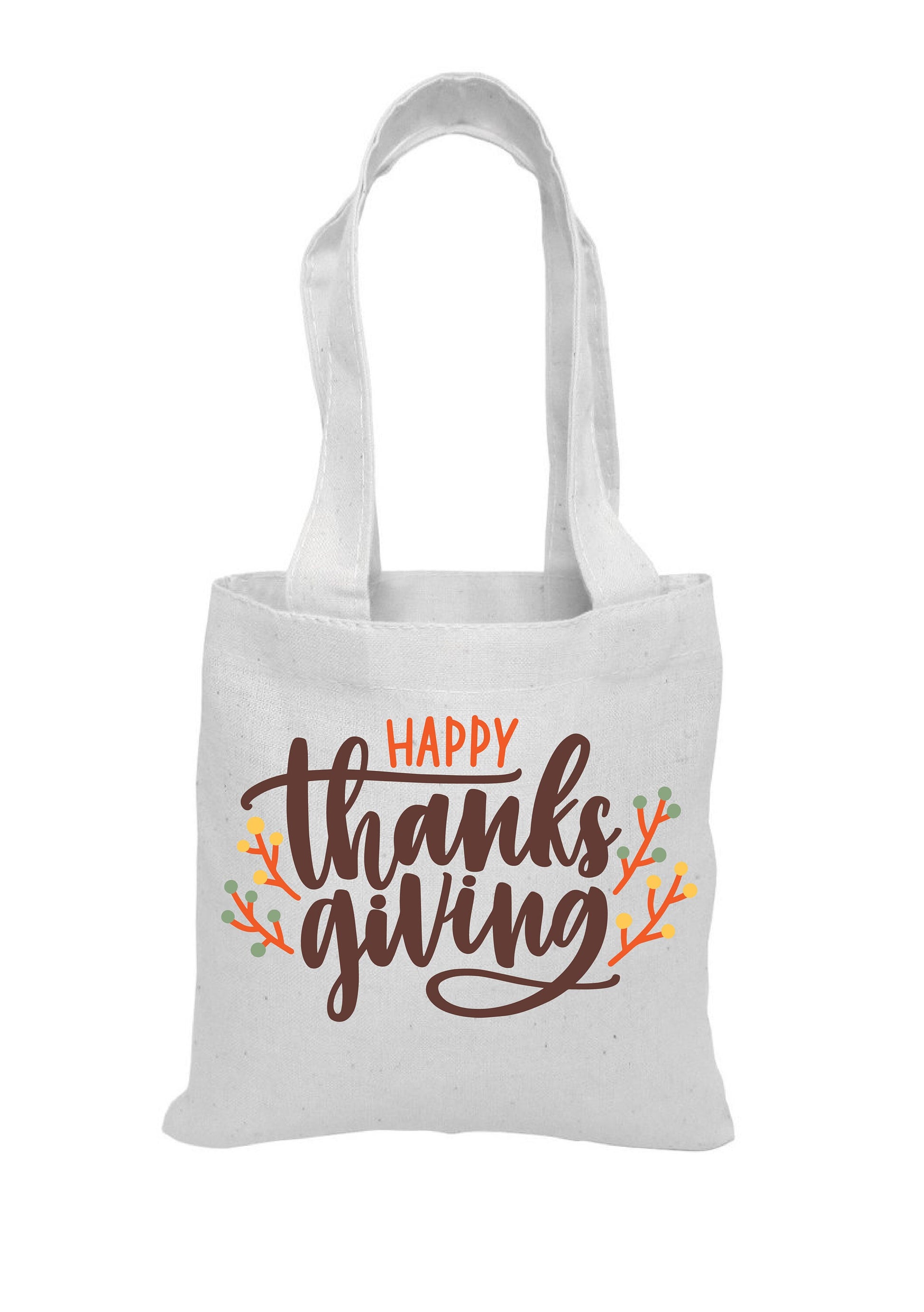 Thanksgiving Party Favor Bags - Reusable Cotton Canvas Tote