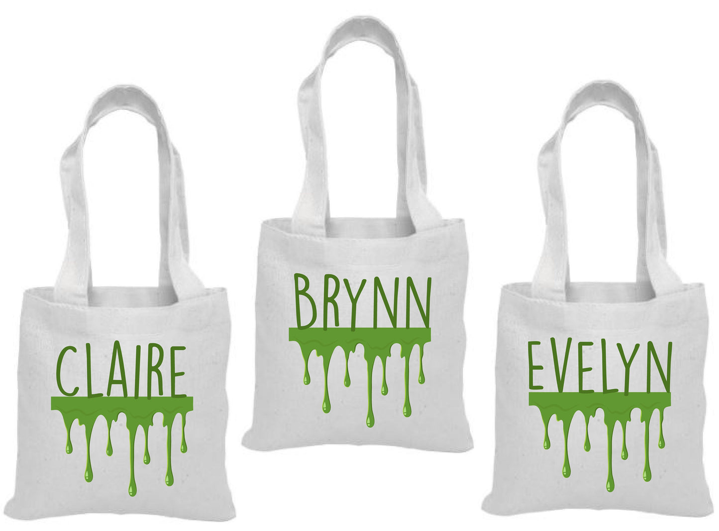 Personalized Slime Party Favor Bags - Set of Three Bags