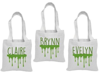 Personalized Slime Party Favor Bags - Set of Three Bags
