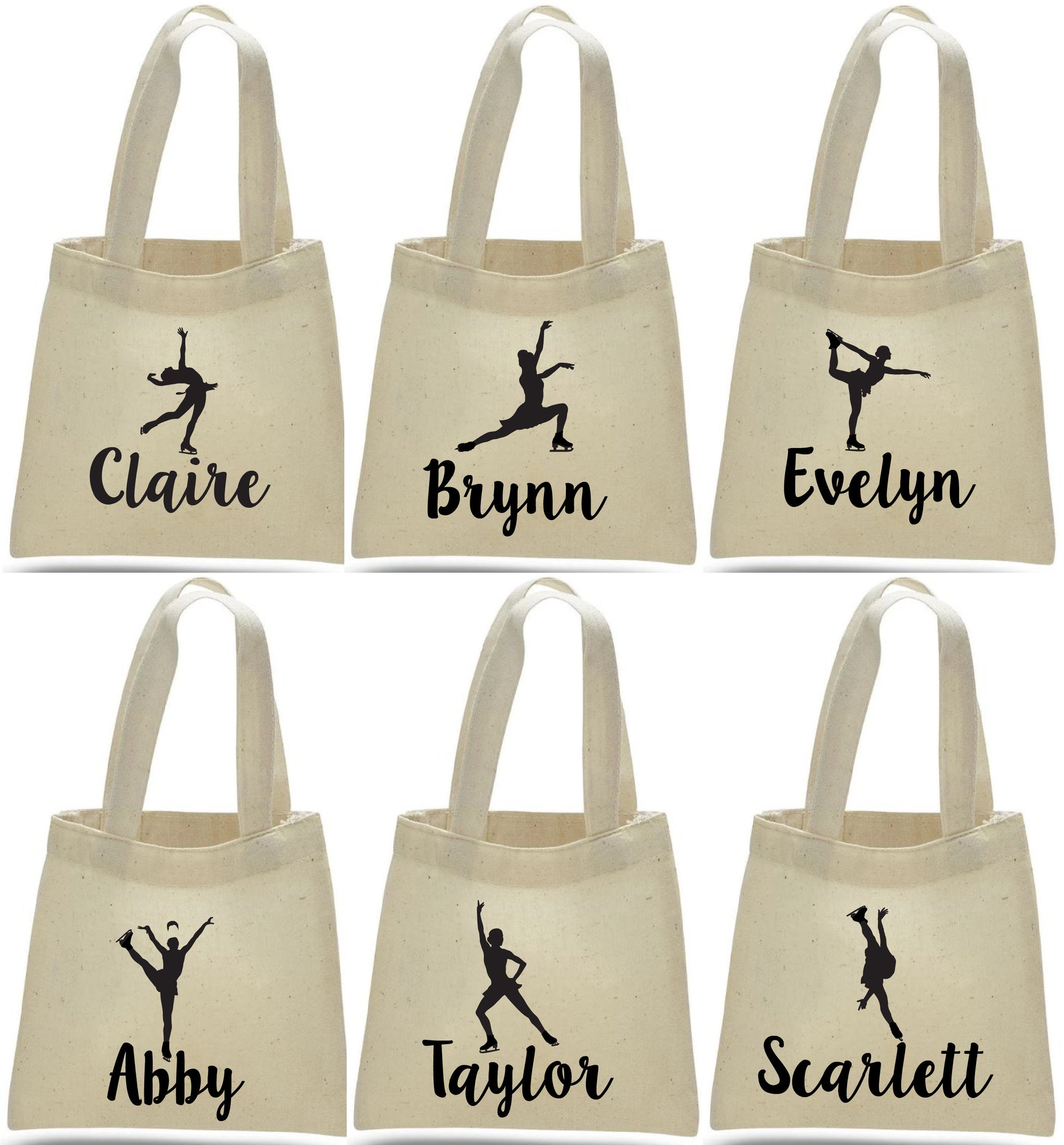 Personalized Ice Skating Party Favors - Set of Six Bags