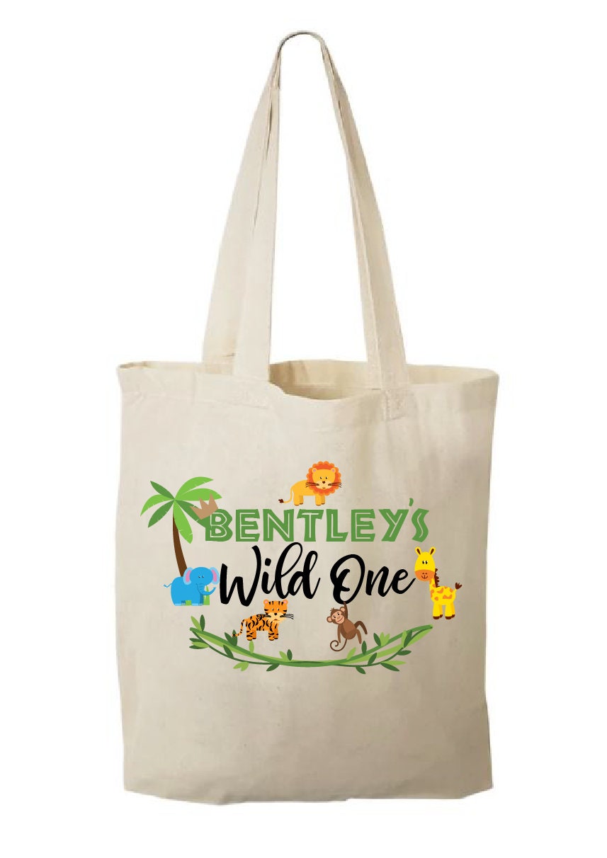 Personalized Jungle Safari Party Favor Bags – Wild One Birthday Goody Bags