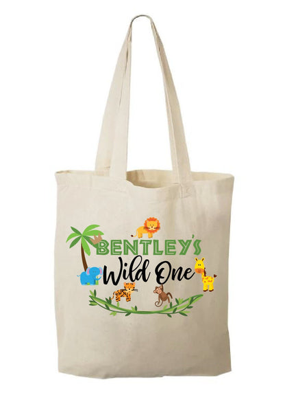 Personalized Jungle Safari Party Favor Bags – Wild One Birthday Goody Bags