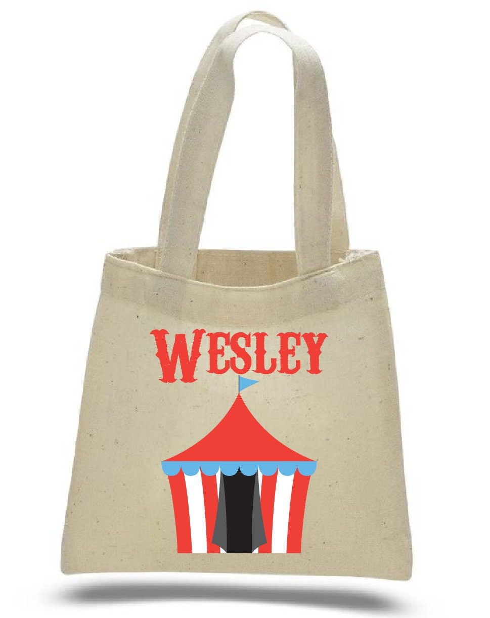 Personalized Circus Party Favor Bags