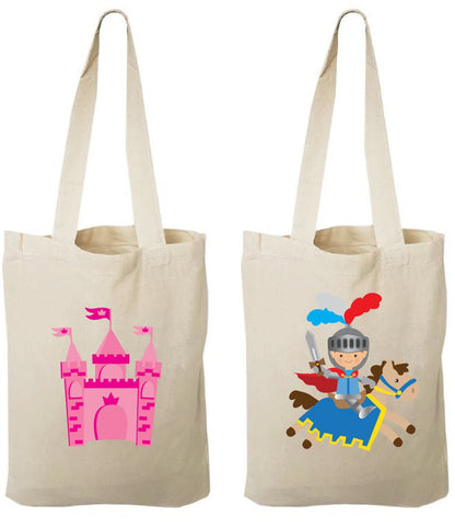 Princess Castle and Knight Party Favor Bags - Set of Two Bags