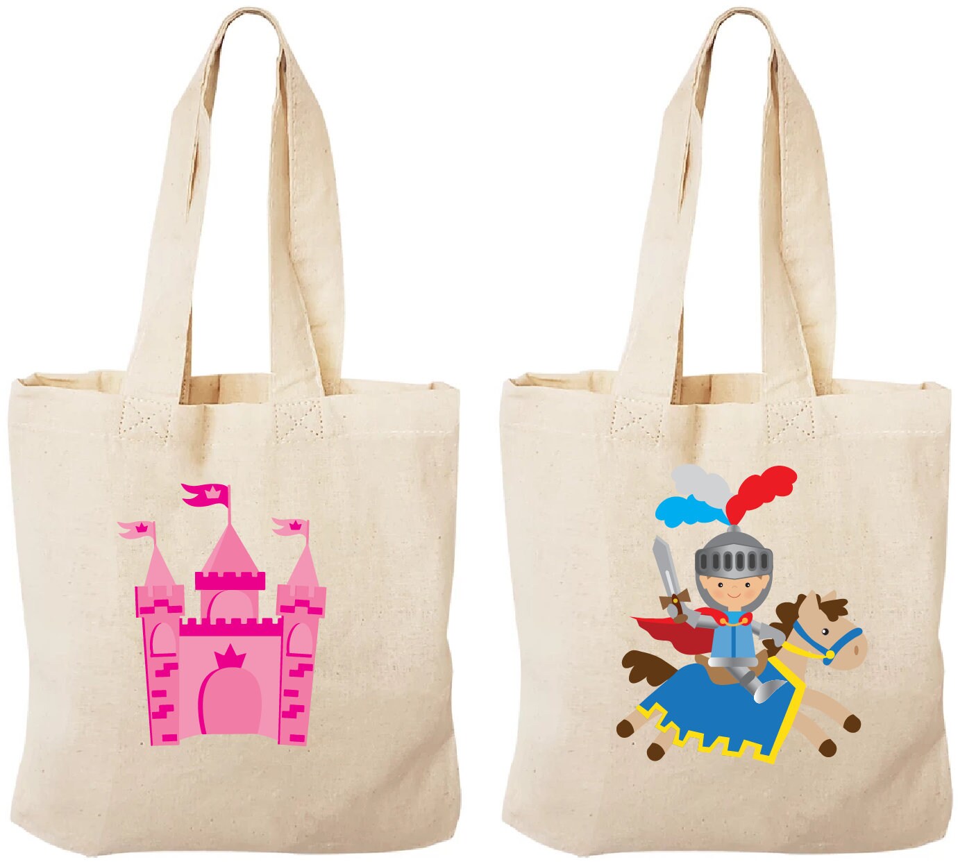 Princess Castle and Knight Party Favor Bags - Set of Two Bags