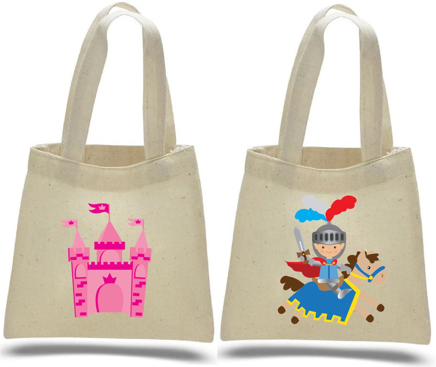 Princess Castle and Knight Party Favor Bags - Set of Two Bags