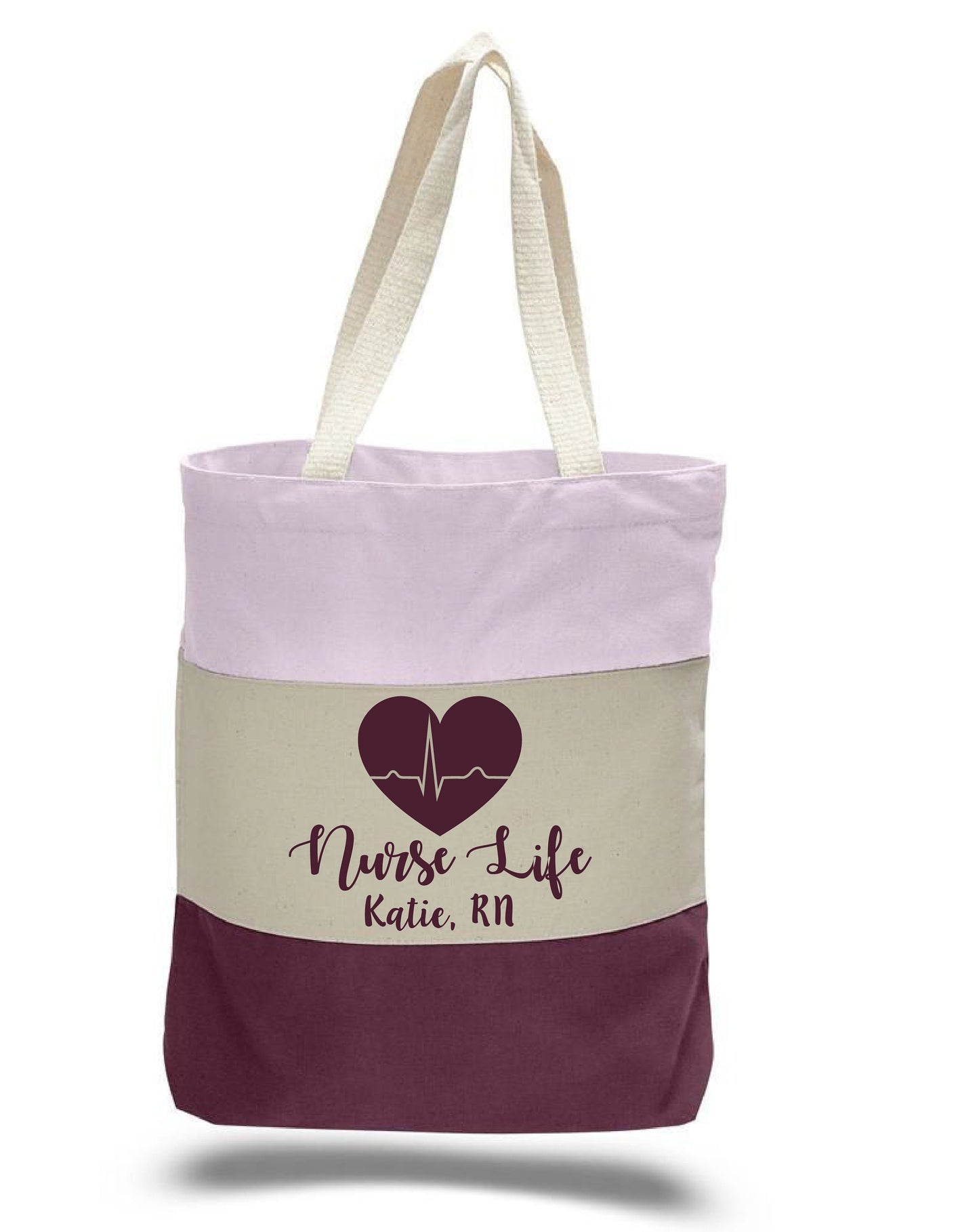 Personalized Nurse Life Canvas Tote Bag, RN Gift