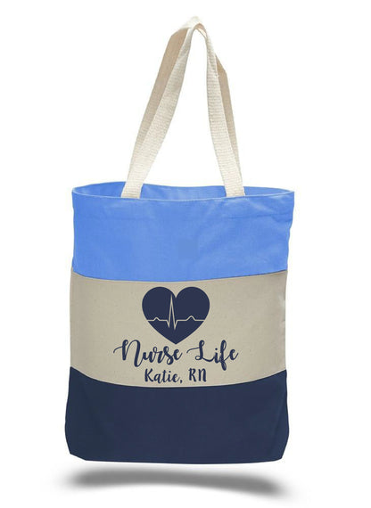 Personalized Nurse Life Canvas Tote Bag, RN Gift