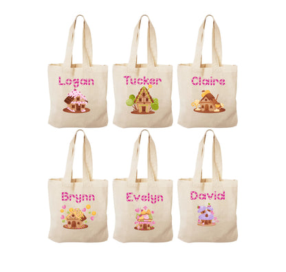Personalized Candy House Party Favor Bags – Set of Six