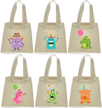 Monster Party Favor Bags - Set of Six Bags
