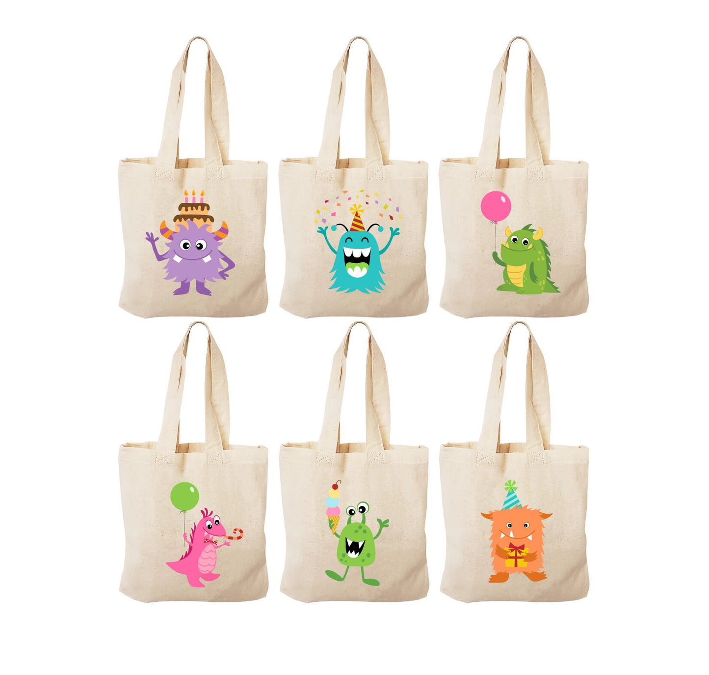 Monster Party Favor Bags - Set of Six Bags