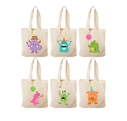 Monster Party Favor Bags - Set of Six Bags