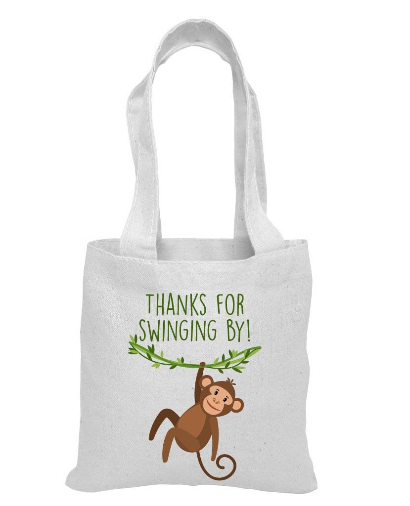 Monkey Party Favor Bag – Jungle Safari Theme, Natural Canvas