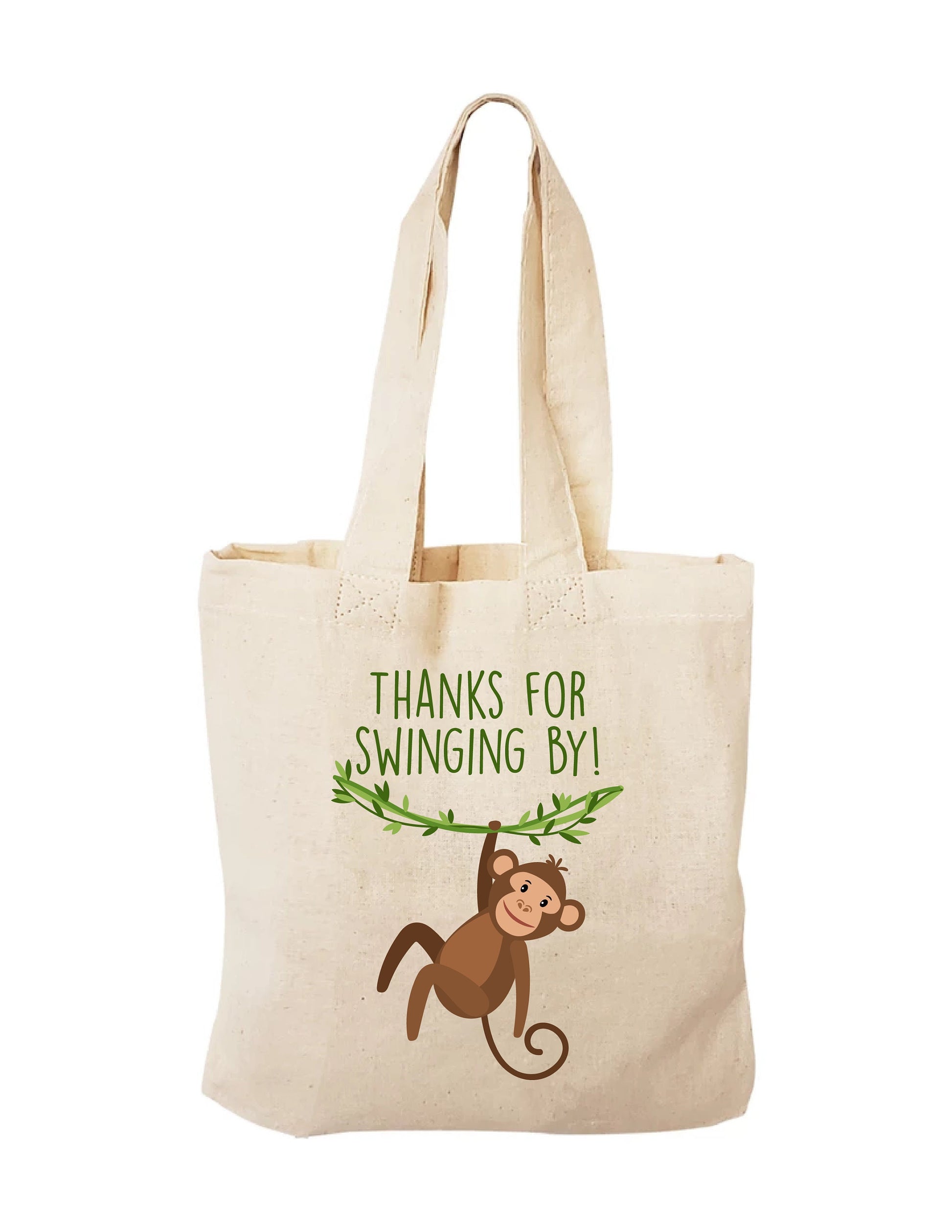 Monkey Party Favor Bag – Jungle Safari Theme, Natural Canvas
