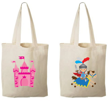 Princess Castle and Knight Party Favor Bags - Set of Two Bags