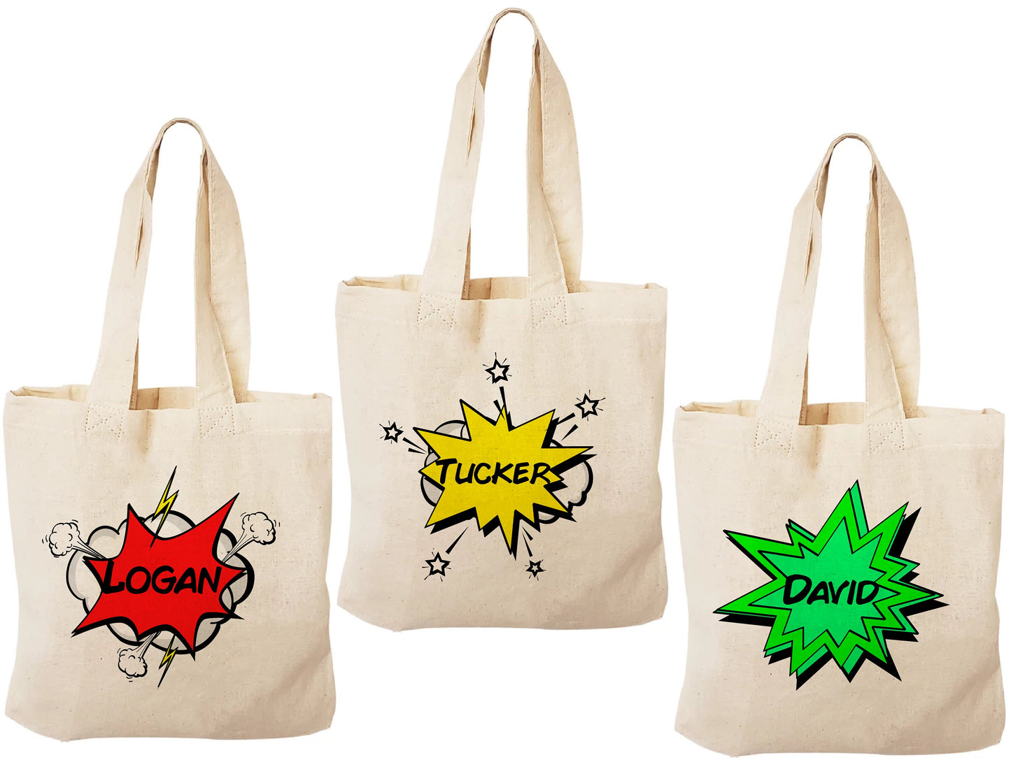 Comic Book Super Hero Party Favor Bags - Set of Three Bags