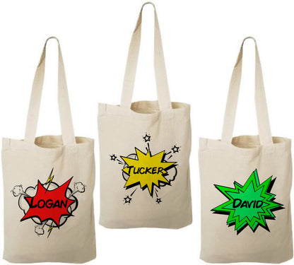 Comic Book Super Hero Party Favor Bags - Set of Three Bags