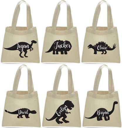 Personalized Dinosaur Party Favor Bags - Set of Six Bags