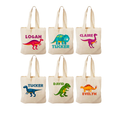 Personalized Dinosaur Party Favor Bags - Set of 6
