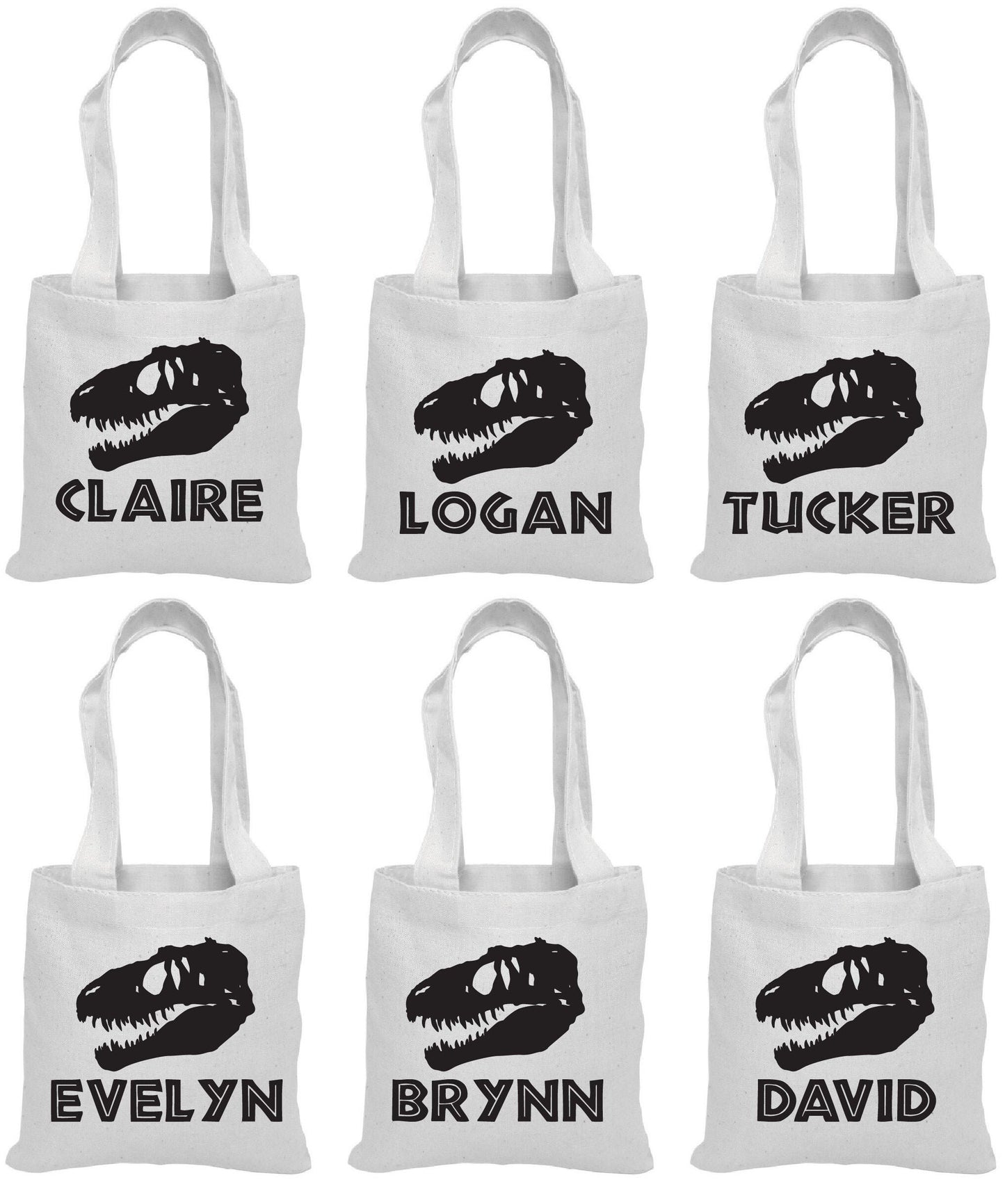 Personalized Dinosaur Party Favor Bag - T-Rex, Cotton Canvas
