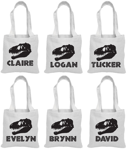 Personalized Dinosaur Party Favor Bag - T-Rex, Cotton Canvas
