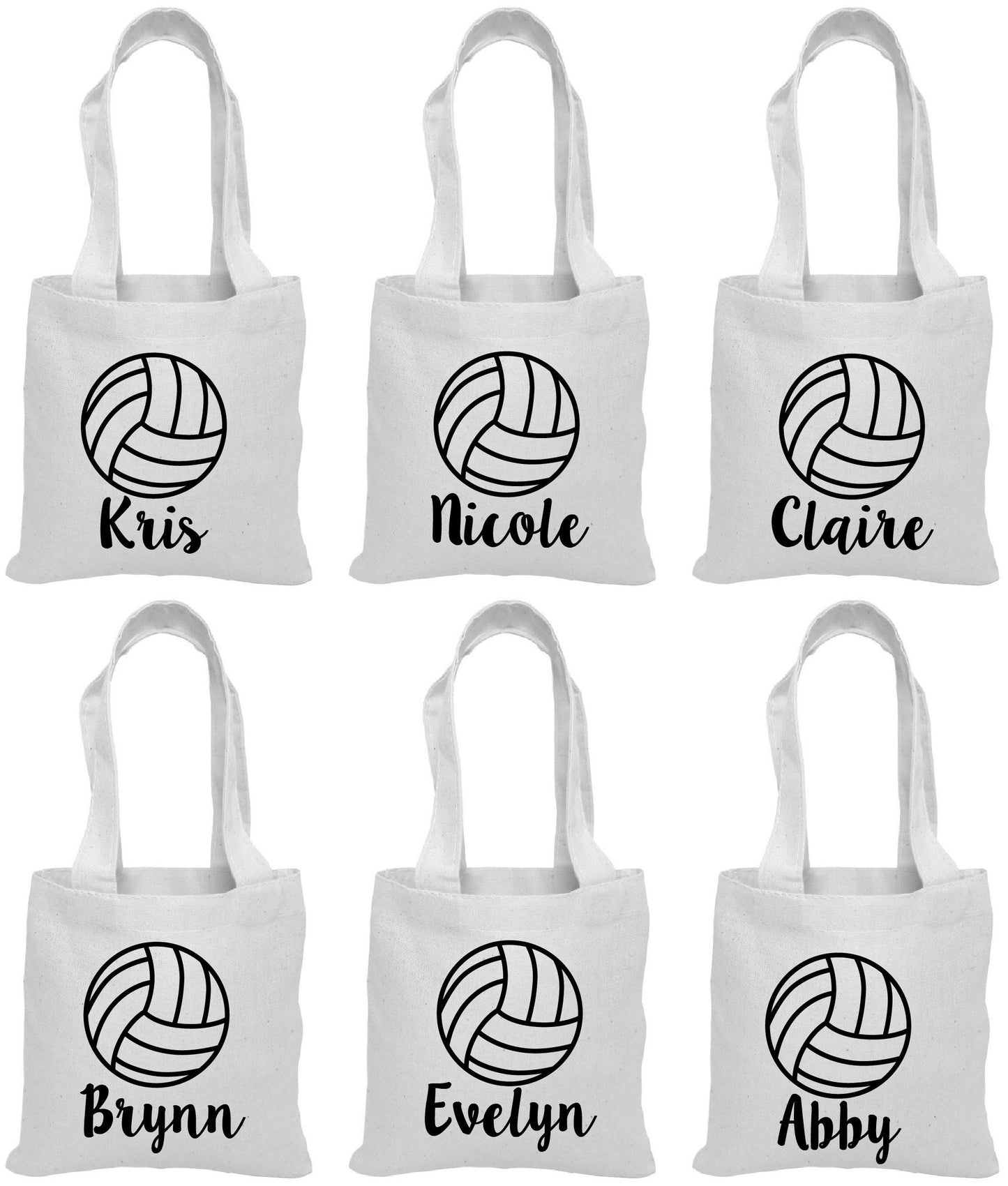 Personalized Volleyball Favor Bag – Custom Name Cotton Tote
