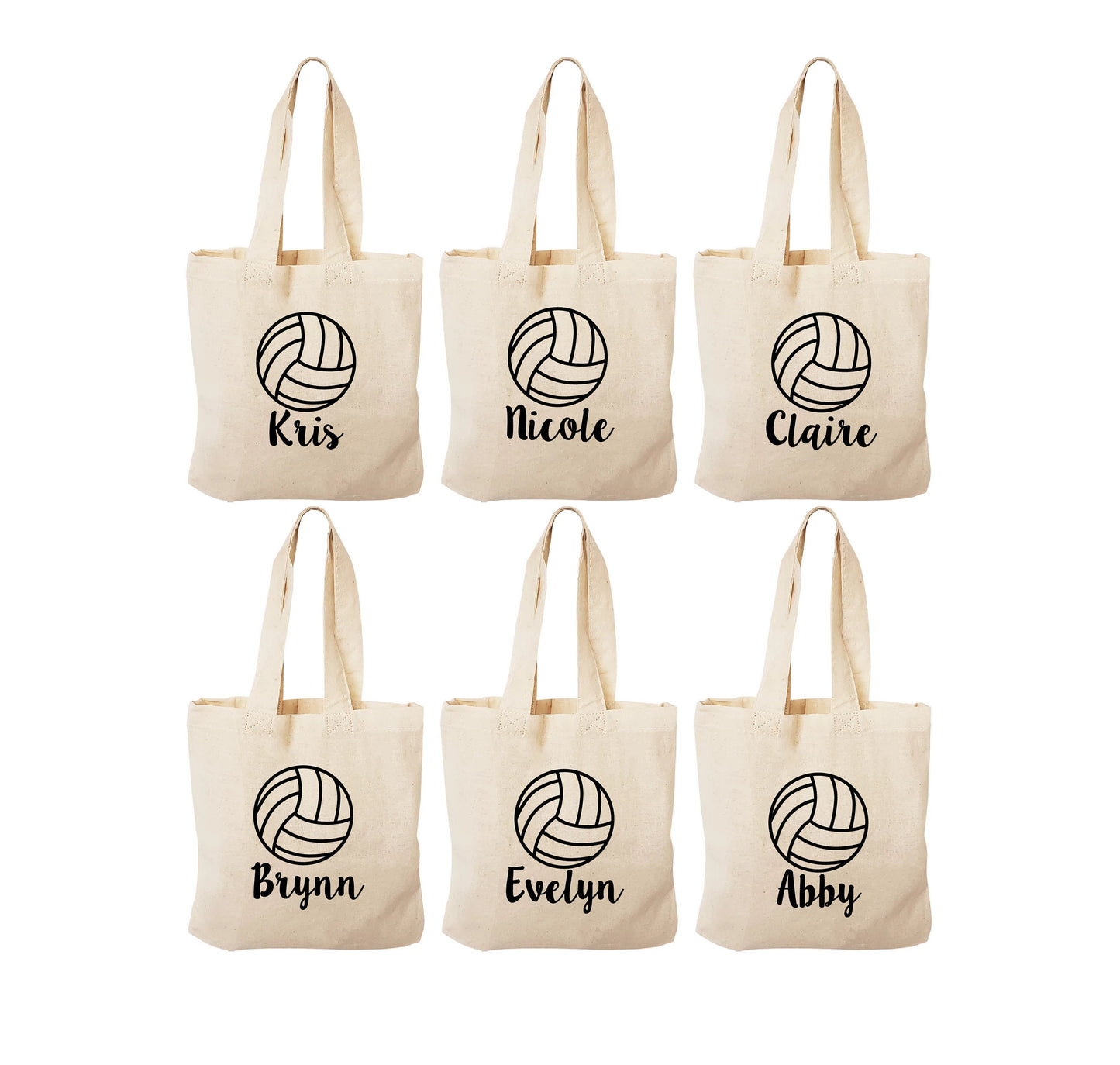 Personalized Volleyball Favor Bag – Custom Name Cotton Tote