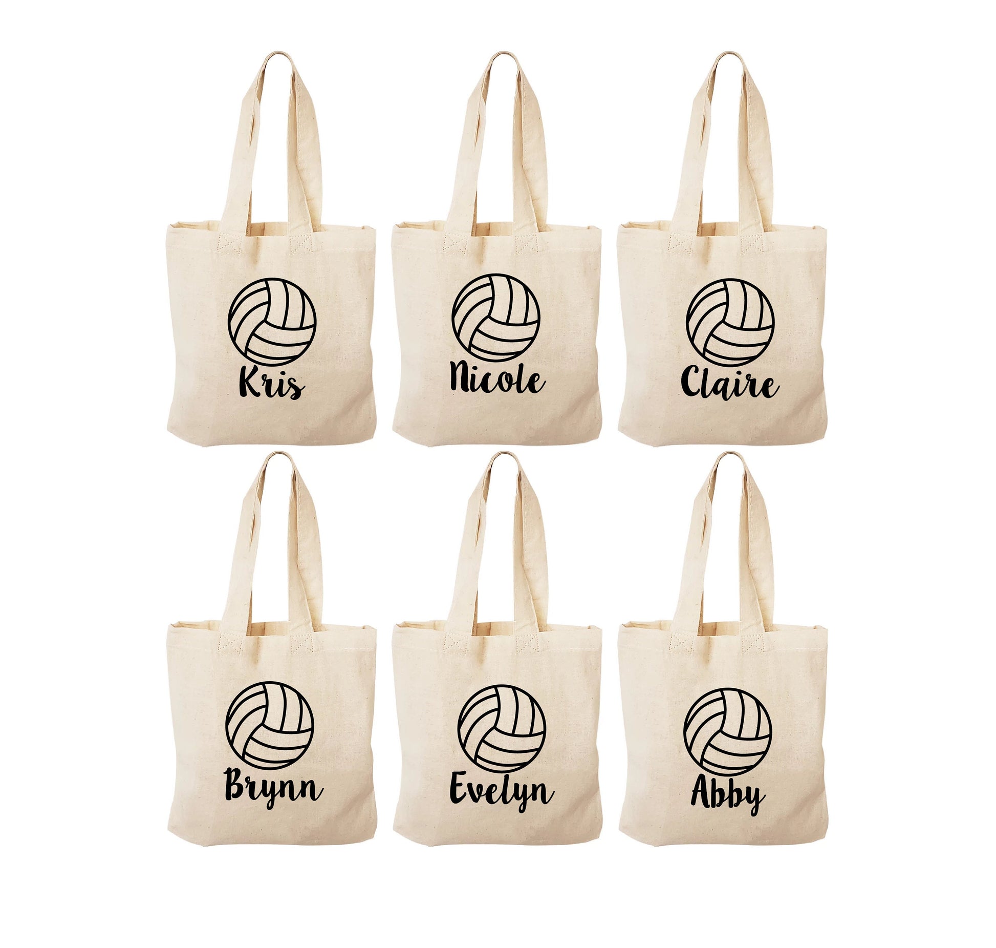 Personalized Volleyball Favor Bag – Custom Name Cotton Tote