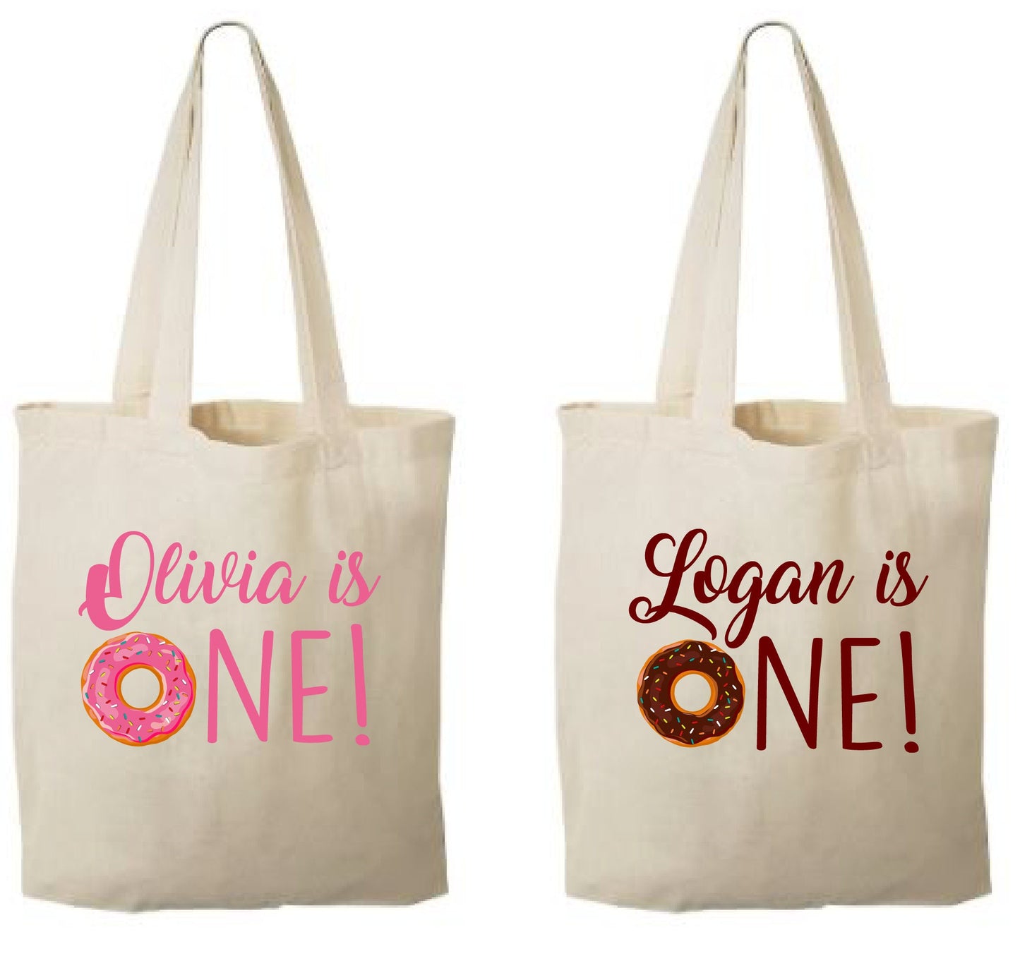 Personalized First Birthday Donut Party Favor Bags - Sold Individually