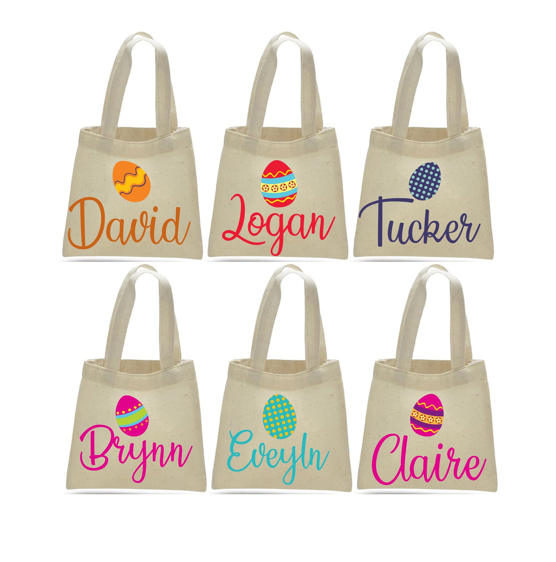 Personalized Easter Treat Bag, Cotton Party Favor, Set of 6