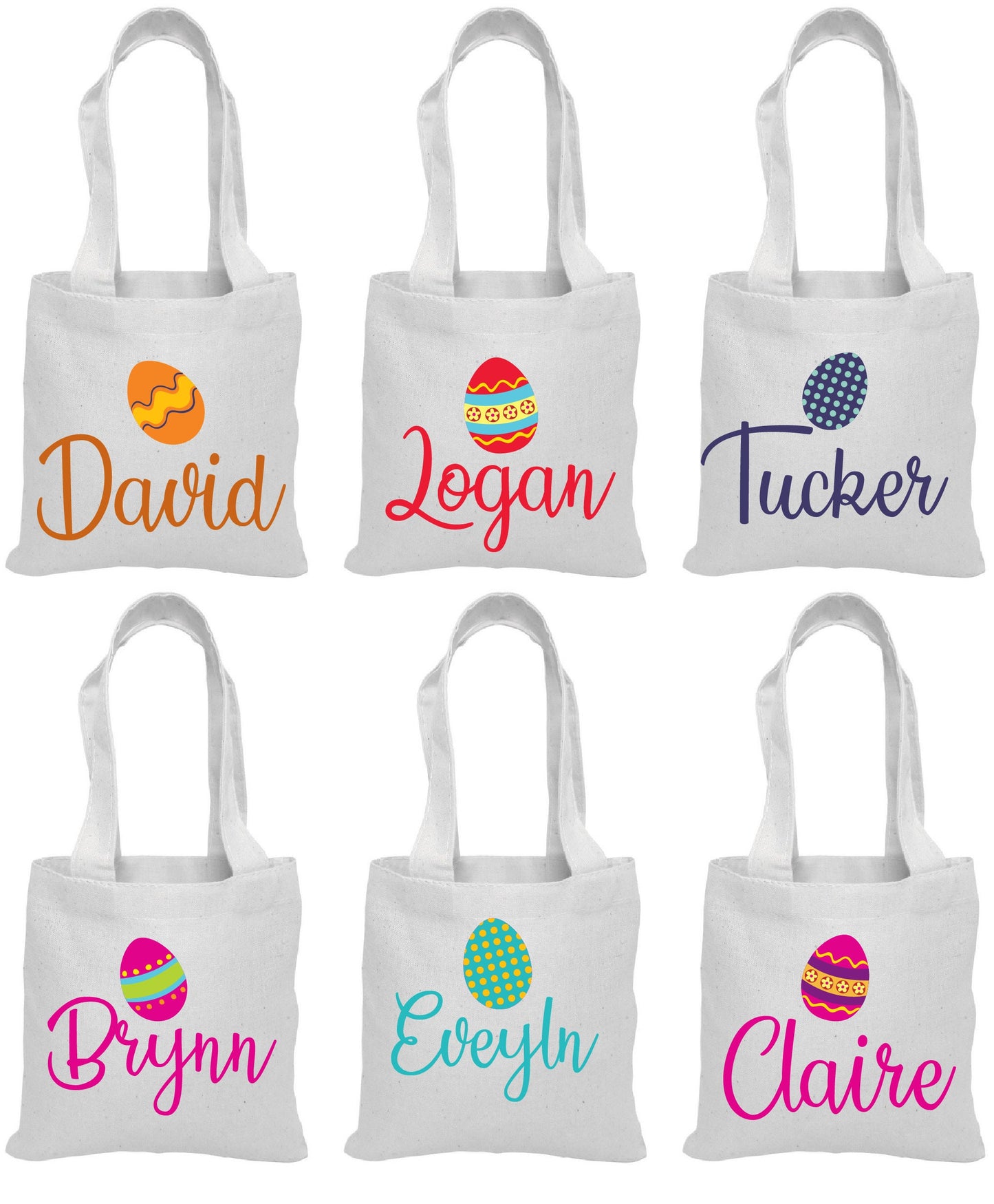 Personalized Easter Treat Bag, Cotton Party Favor, Set of 6